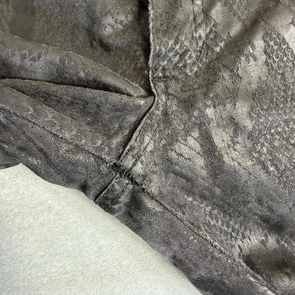 VTG ModZart London Pants Size 30x34* Black Skinny Python Snake Leather Print 80s